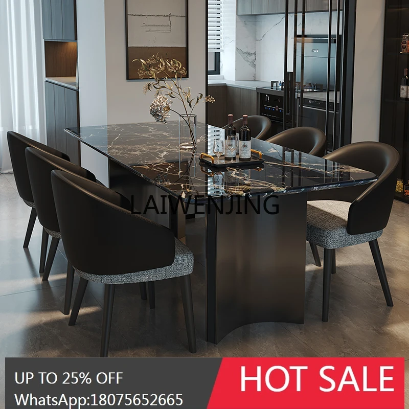 

light luxury marble dining table and chair combination simple casual table