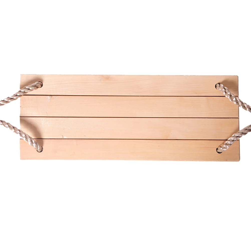 

Kids Hanging Swing Seat Wooden Toy Safe Non Slip Surface Indoor Outdoor Playing Four Board Swing Set For Yard Fun