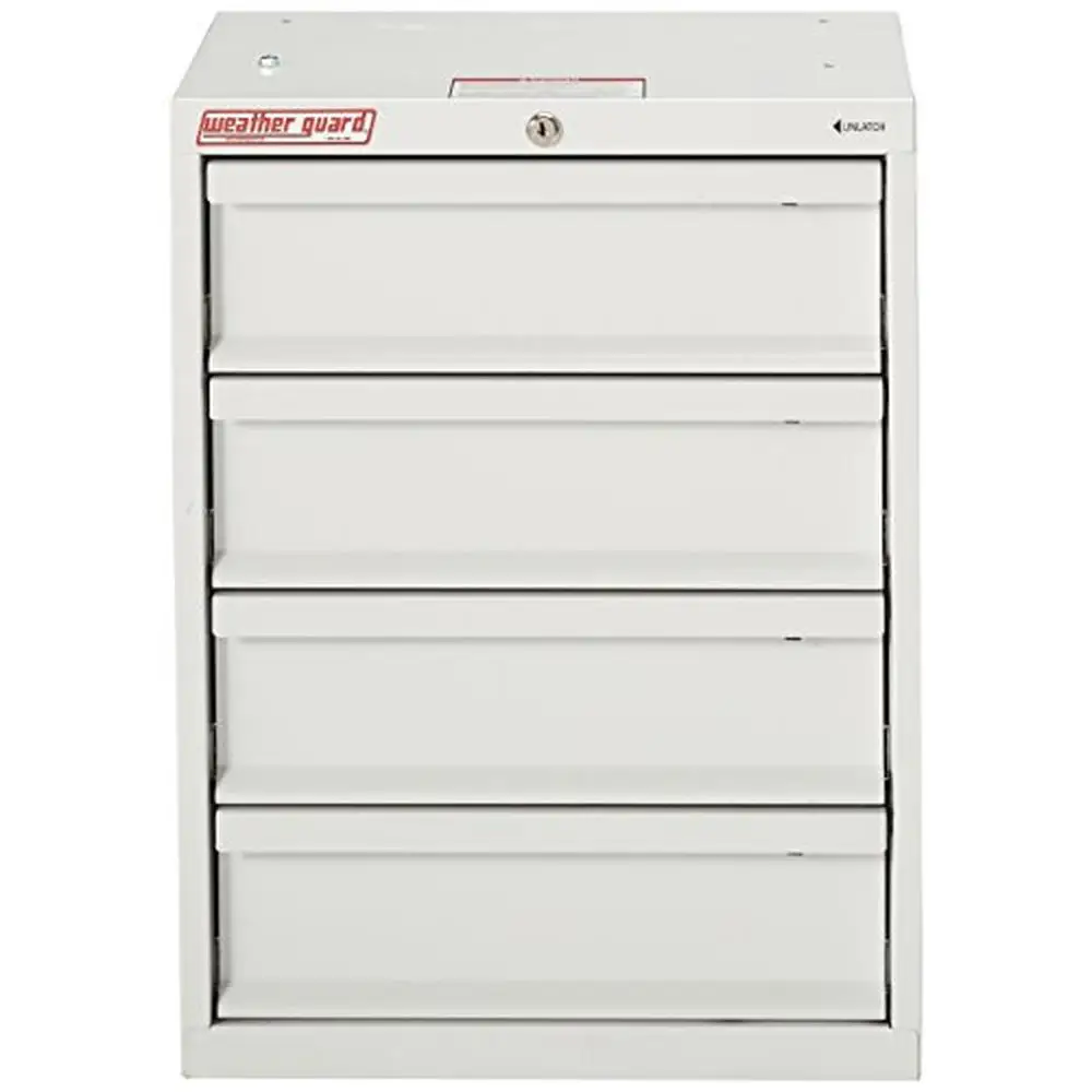 Steel Portable 4-Drawer Cabinet Tool Storage Organizer White 26x24x13.63