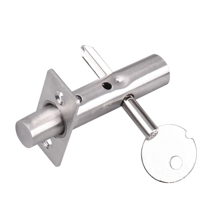 Invisible Mortise Door Lock Stainless steel Pipe Well Lock Fire Door Escape Aisle Lock for Furniture Hardware Accessories