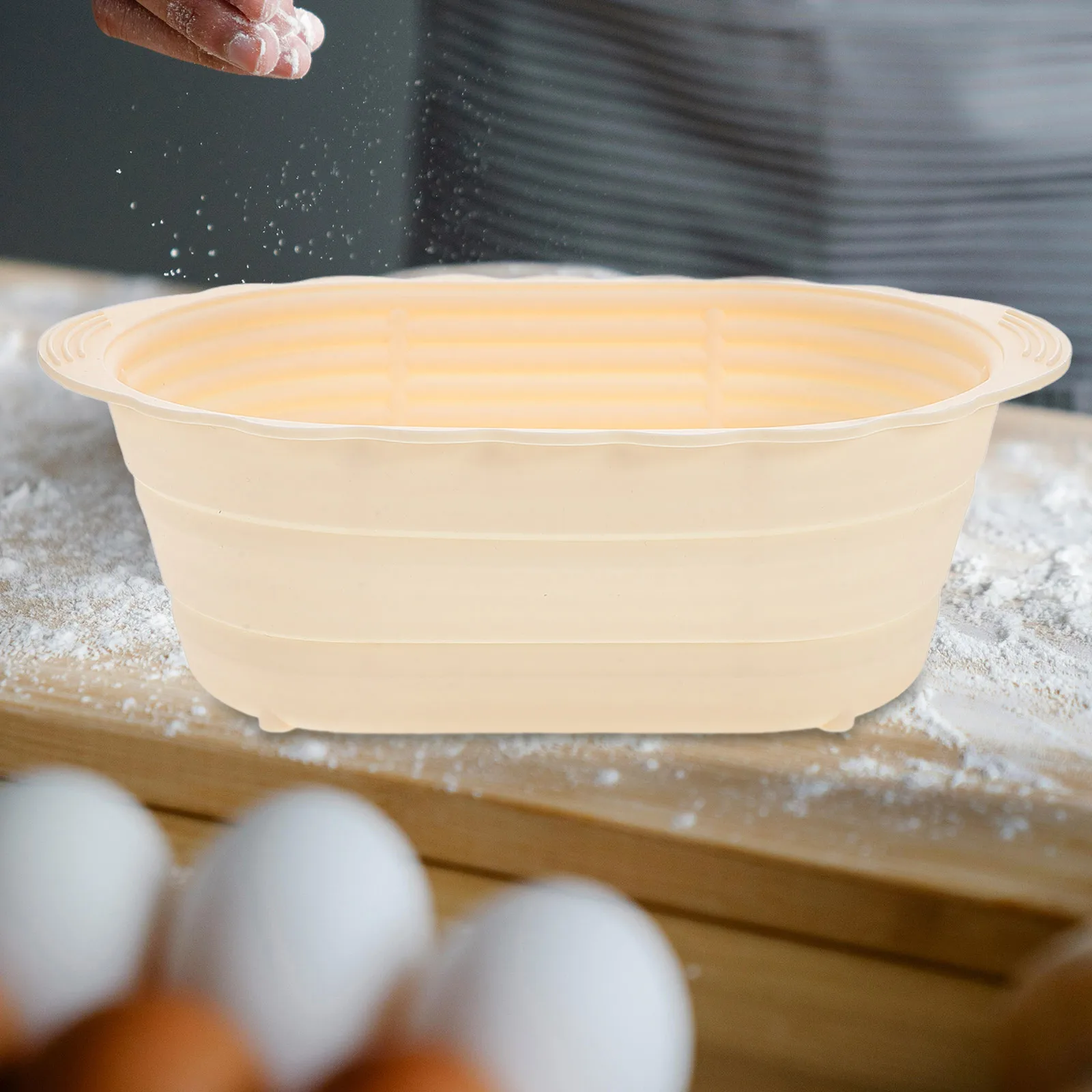 

Oval Silicone Fermentation Basket 2.5L Large Capacity Bread Proofing Bowl Sourdough Baking Tool Kitchen Storage Pink