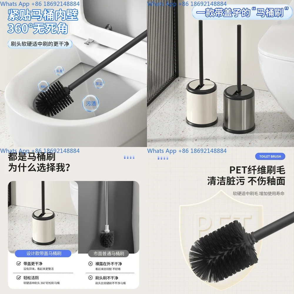 

Long Handle Toilet Brush with Cover for Home Use Non Scratch Bathroom Cleaning Tool