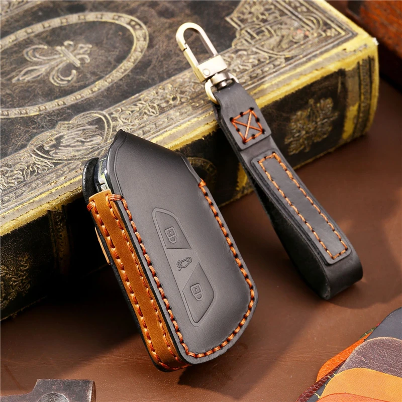 Leather Car Remote Key Cover Case Holder shell Bag Housing Fob For Volkswagen VW New Golf 8 MK8 Teramont ID.3 ID4X ID6X Crozz