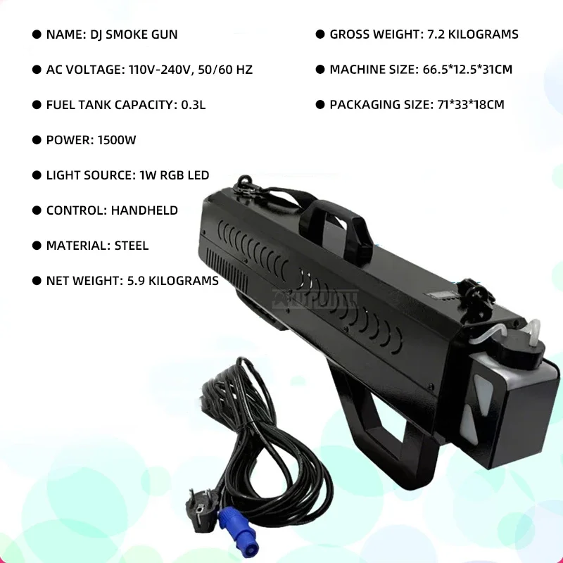 Bar Props Portable Smoke Injector Stage Smoke Sprayer Handheld LED Smoke Making Machine 110V-240V