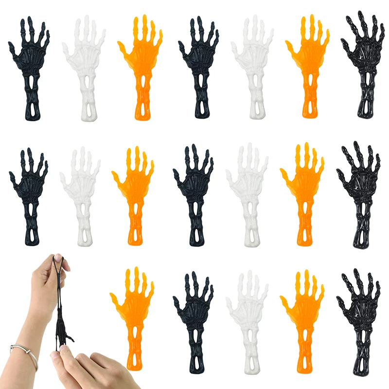 10Pcs Skeleton Hands Hands Stress Relieving Wall Climbers Stretchy Sticky Hands Toy Halloween Party Favors Giveaway Kids Gift