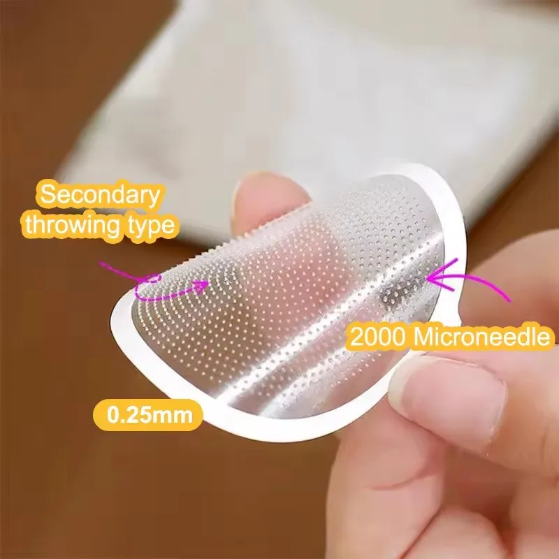 0.25mm Microneedle Patches 2000 Pins for Hyaluronic Acid Absorption, Face Lifting & Dark Circle Treatment
