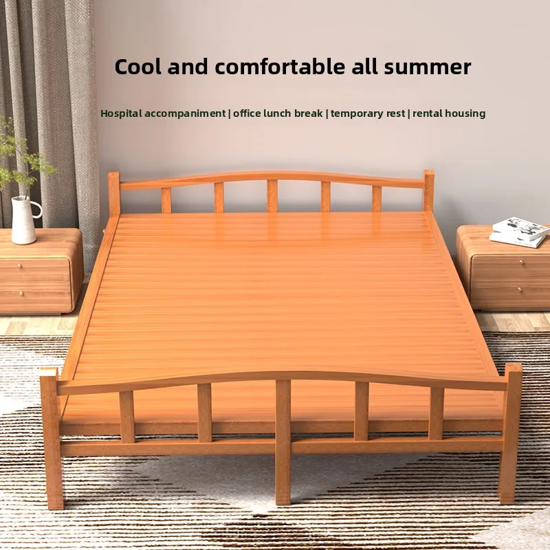 

Hxl bamboo bed foldable bed office portable lunch break simple hard board bed