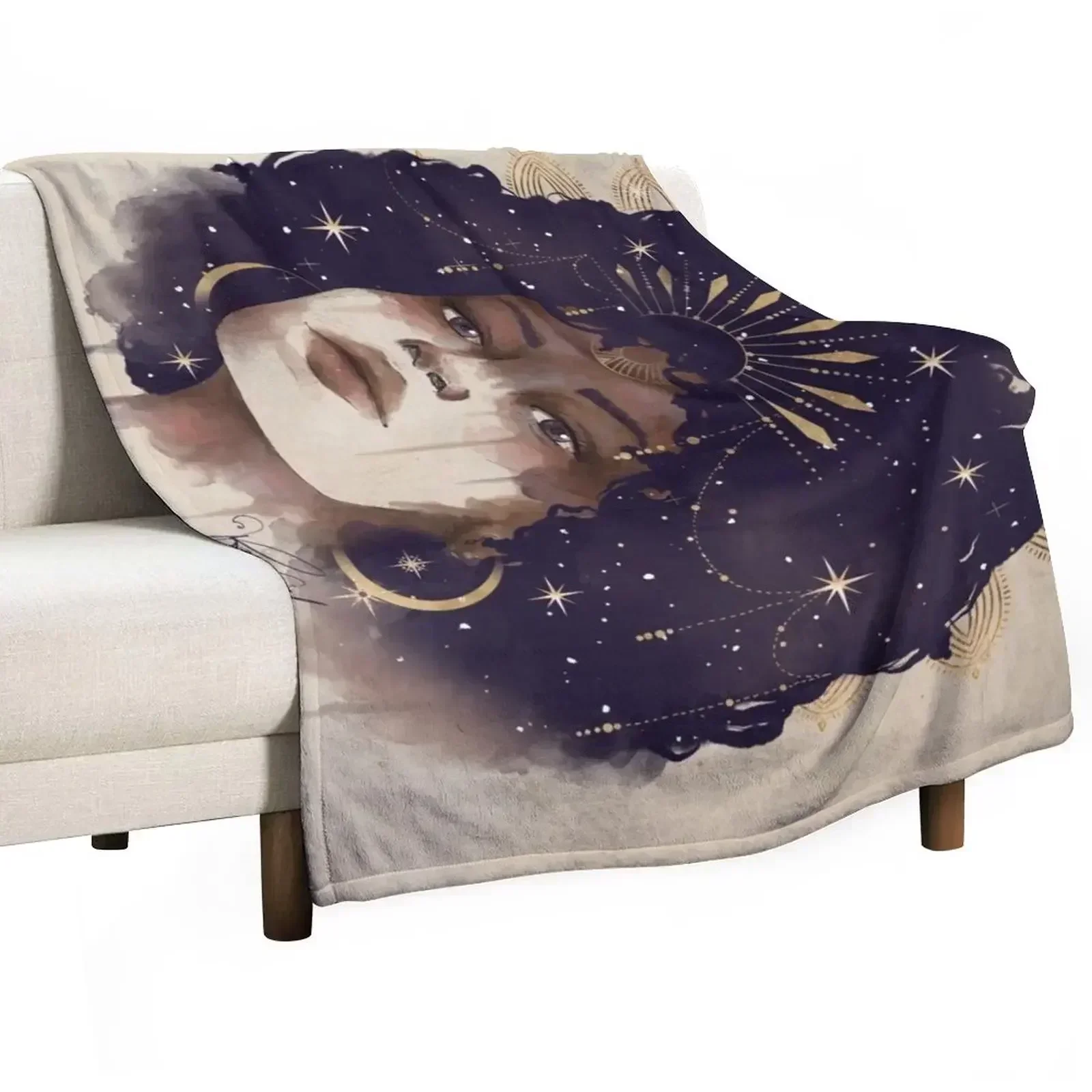 

African Goddess - Celestial Galaxy Throw Blanket Shaggy Vintage Luxury St Blankets