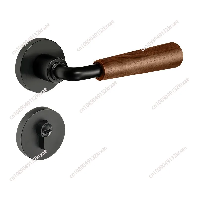 Walnut Pattern Door Lock Indoor Bedroom Silent Magnetic Room Door Lock New Chinese Style Suitable for Doors Within 50mm Thick
