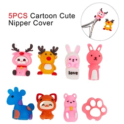 5Pcs Cartoon Cute Nipper Cover Protective Sleeve For Nail Manicure Pedicure Tools Dead Skin Tweezers Cap