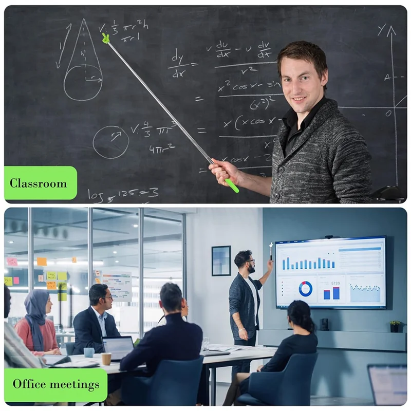 ABXE-6 PCS Pointer Stick Set For Classroom, Teacher Pointer, Retractable Stick Set For Classroom Whiteboards