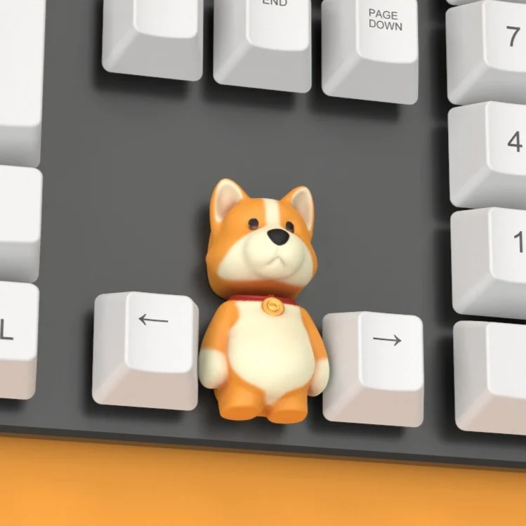 

Cute Corgi Resin Keycaps Cross Switch Mechanical Keyboard Keycap Handmade Customize Arrow Keycaps