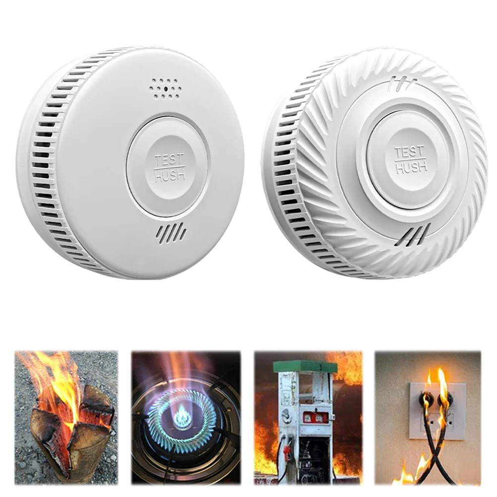 WiFi Smart Fire Alarm Battery Operated Smoke Detector with Test Button Fire Detector 85dB for Home Bedroom and Babyroom