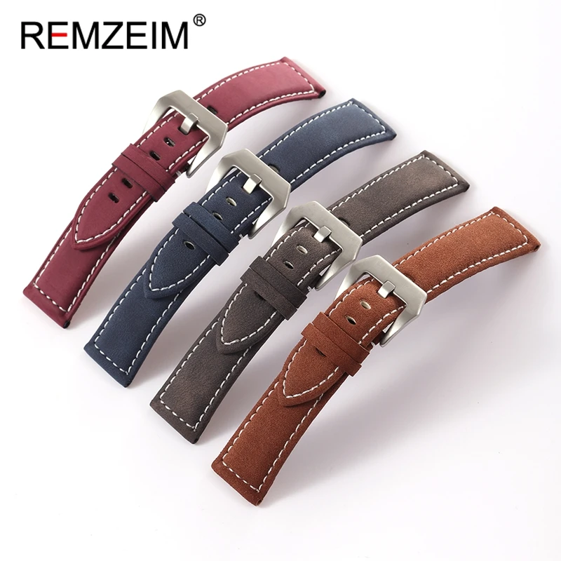 الرجال النساء ريترو حزام ساعة اليد 18 مللي متر 20 مللي متر 22 مللي متر 24 مللي متر ساعة اليد الفرقة أسود أصفر بني أخضر ماتي الجلود استبدال سوار #4