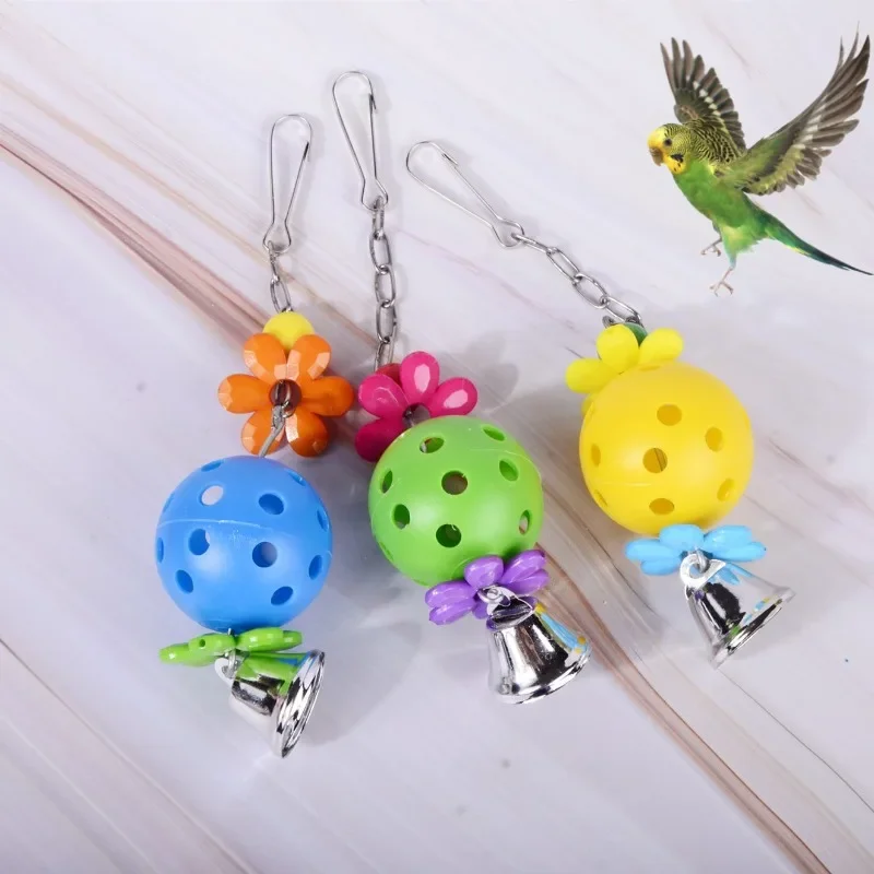 

Colors Pet Parrot Toy Egg Bell Ball Hanging Petal Beads Parrot Toy Ball Pet Supplies Home Decroation Bird Supplies Sale Bird Toy