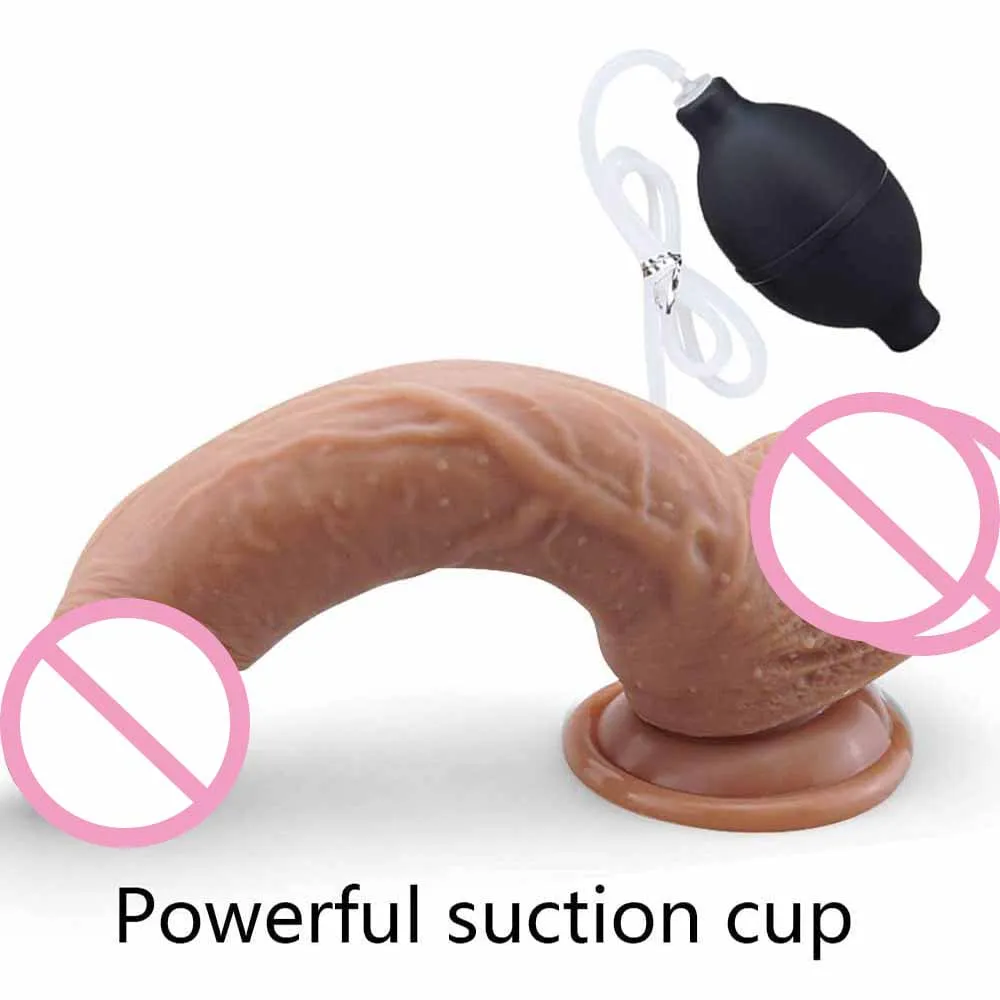 Dildo eiaculazione realistico in Silicone per le donne, pene Dildo scintillante realistico con ventosa, Dildo enorme per giocattoli adulti del sesso