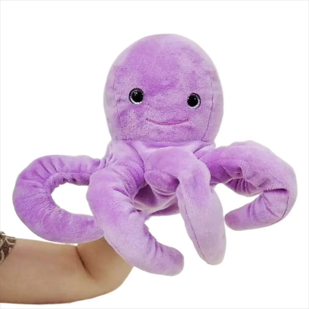 Muñeco de mano marionetas de animales boca móvil tortuga ballena peluche tiburón marioneta contar historia pulpo cangrejo preescolar jardín de infantes