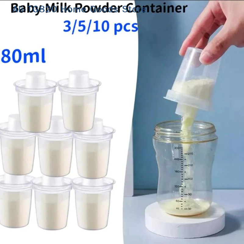 6PPC 80ML Baby Milk Powder Dispenser Portable Baby Food Storage Box Baby Formula Dispenser Pre-Measured Formula Powder Box