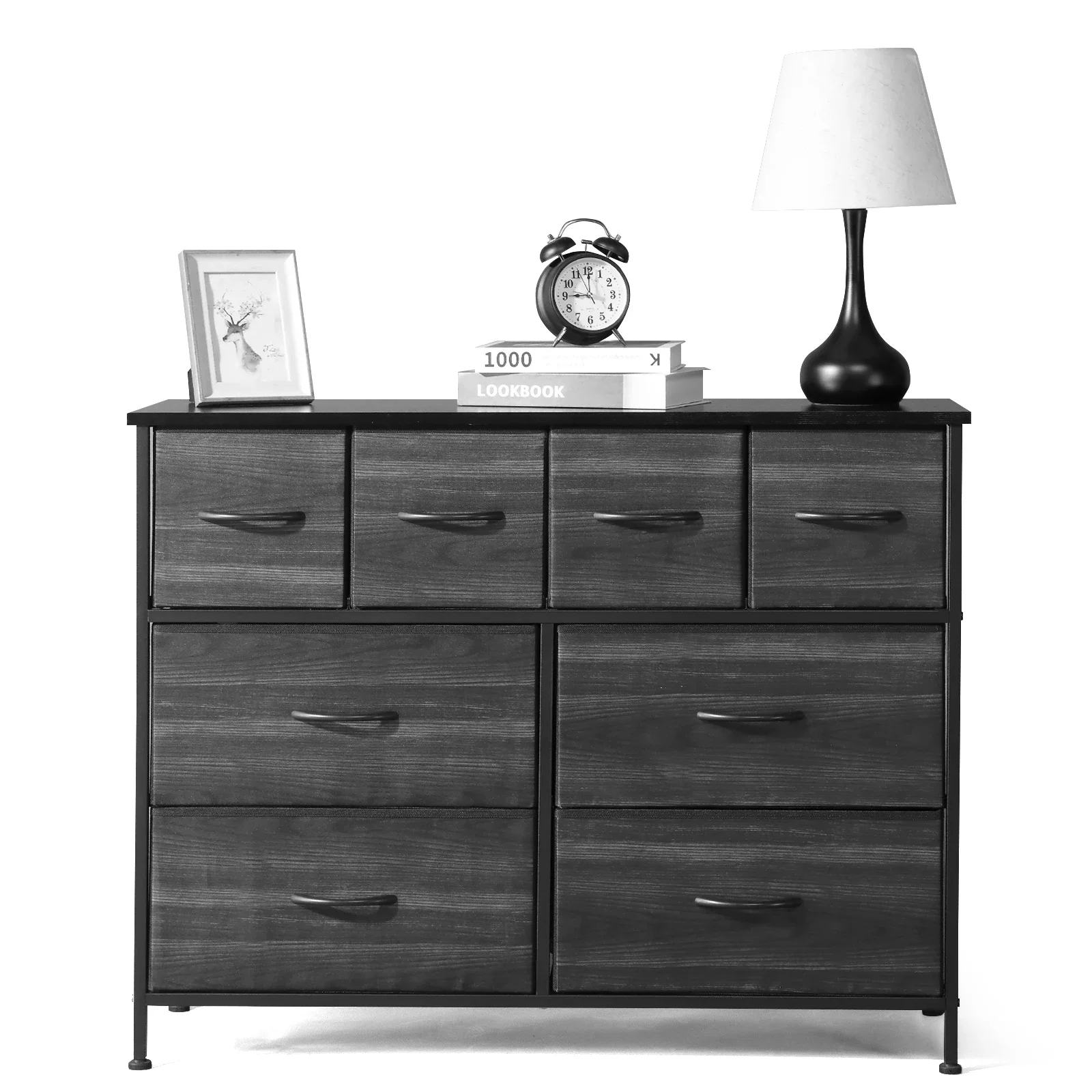 

8 drawers,4 large and 4 small,non-woven storage cabinets,cationic cloth surface + non-woven fabric drawers+particle board,
