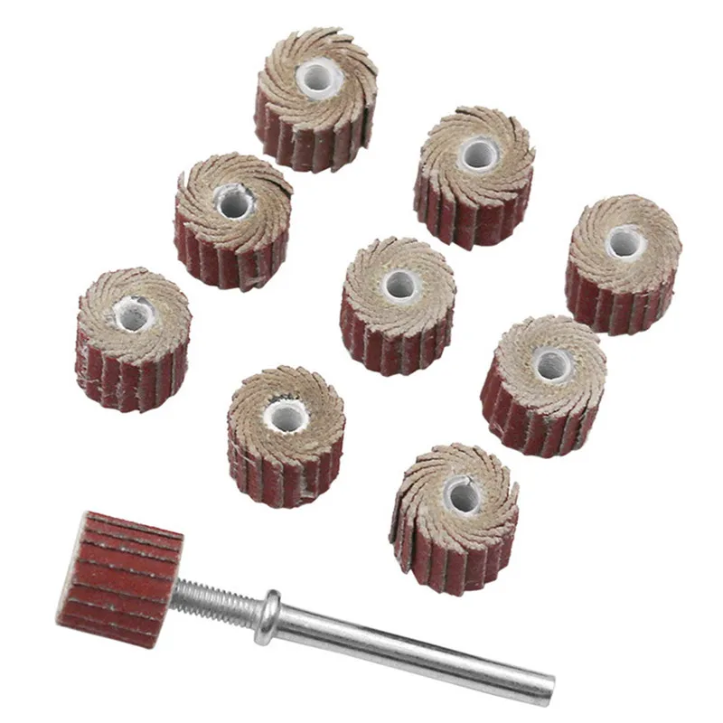 10pcs+1 Sanding Flap Disc Grinding Flap Wheels Brush Sand For Dremel Accessories For Abrasive Grinder Rotary For  Dremel Tools