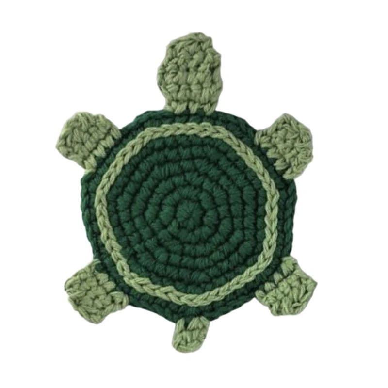 Posavasos para bebidas artesanal único, tapete para taza con forma tortuga/cordero, posavasos tejido a mano, tapete