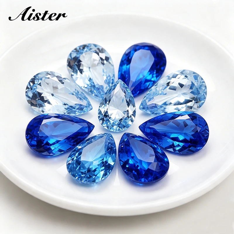 Aquamarine/Blue/Royal Blue Spinel Pear Shape Loose Gemstone Diamond for Jewelry Making