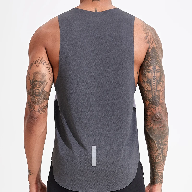 Men Gym Jogging Vest Tank Basketball Sport Wear Male Running Sleeveless Shirt Muscle Fit Top Training Outdoor Clothes Breathable