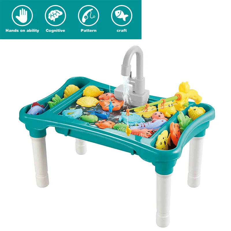 Children's Play in Water Magnetic Fishing Platform Toys Parent Child Interaction Baby Fun Fishing Platform Wholesale