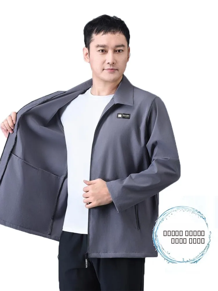 

Loose Breathable Men's Summer Jaet plus Size Dad Sun Protection irt Faionable Urban Sle Long Sve Zipper Closure