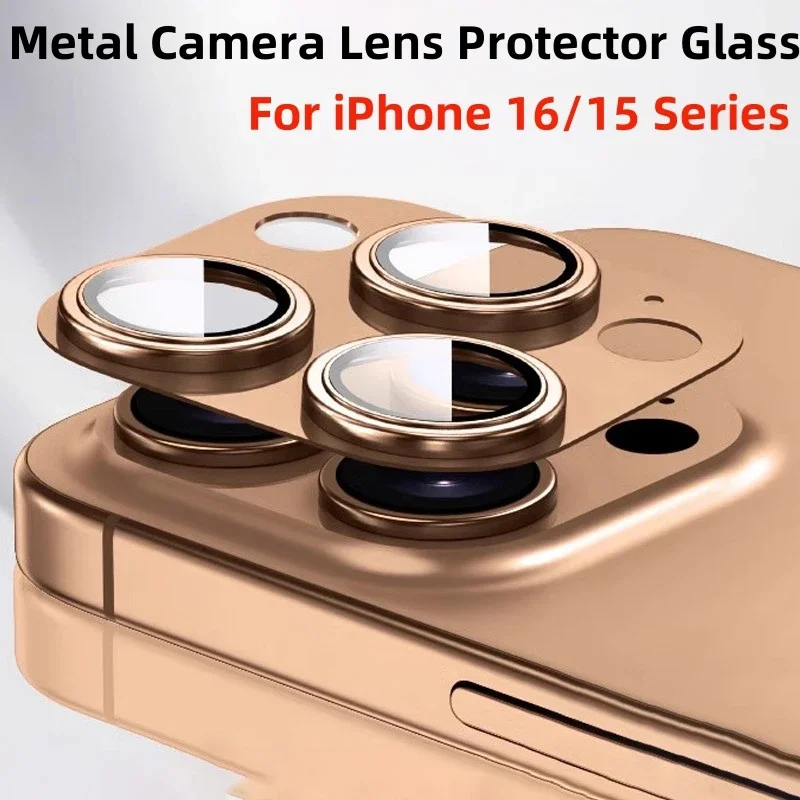 Metal Camera Lens Protector For IPhone 16 15 Pro Max Camera Lens Ring Case Glass For IPhone 16+ Plus 16 Pro Max Lens Cover Cap