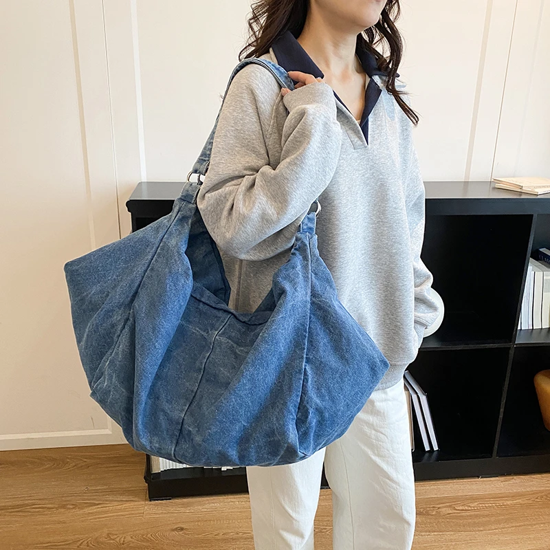 빈티지 워싱 데님 대용량 숄더백 여성 캐주얼 소프트 진 - Women Bags Jeans 리뷰 및 가격