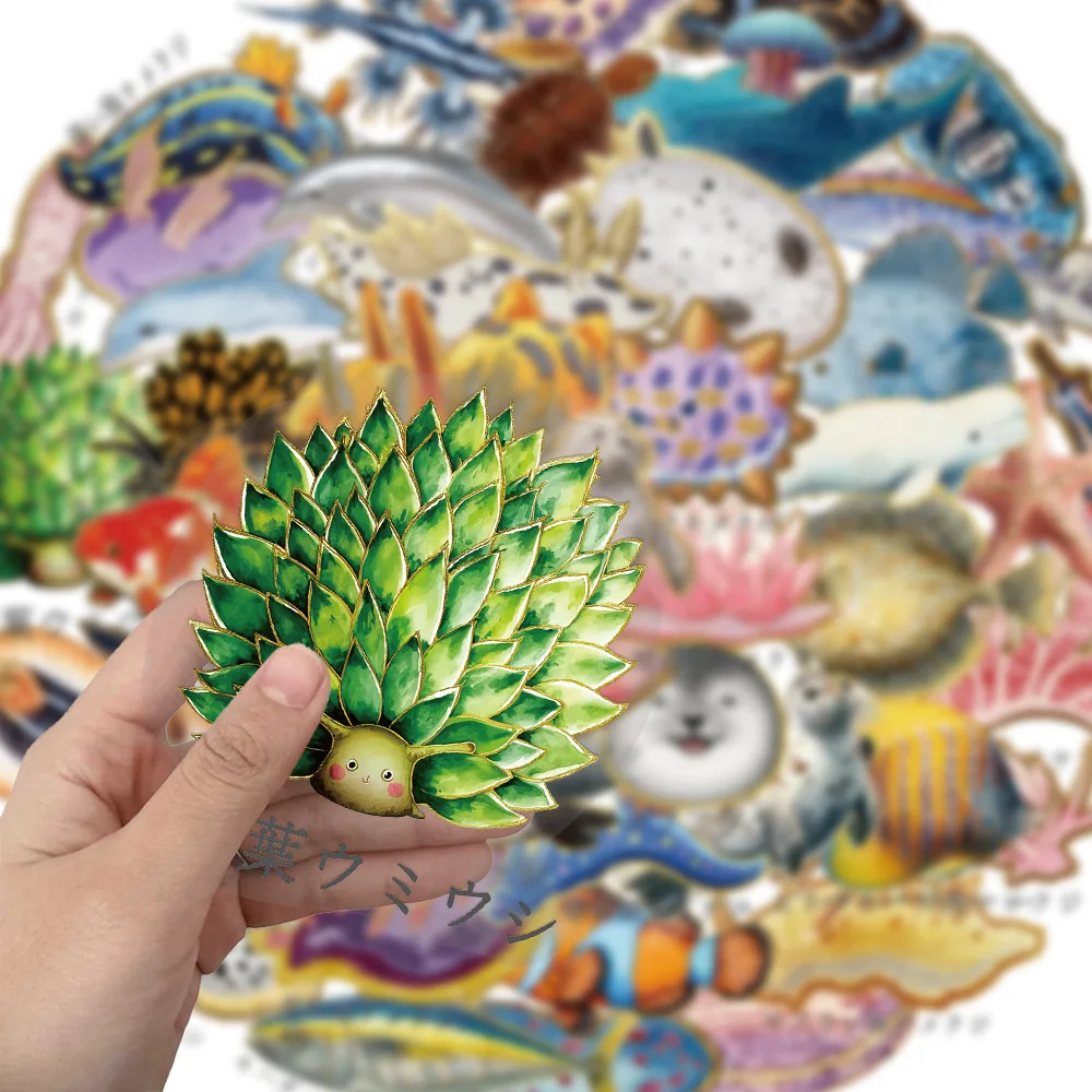 50 Pcs Creative Japanese Biology PET Clear Material Stickers DIY Scrapbooking Material Decorative Personality Stickers