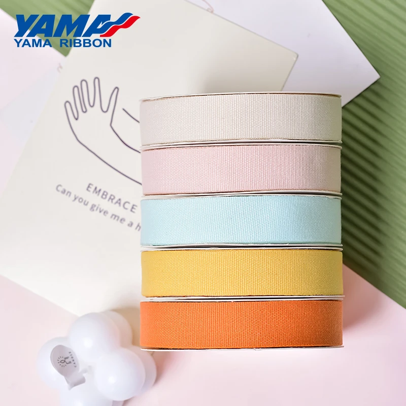 YAMA-Monochrome Cotton-Like Ribbon, DIY Craft, Wedding Decoration, 9mm, 16mm, 25mm, 38mm, 100Yards/Roll