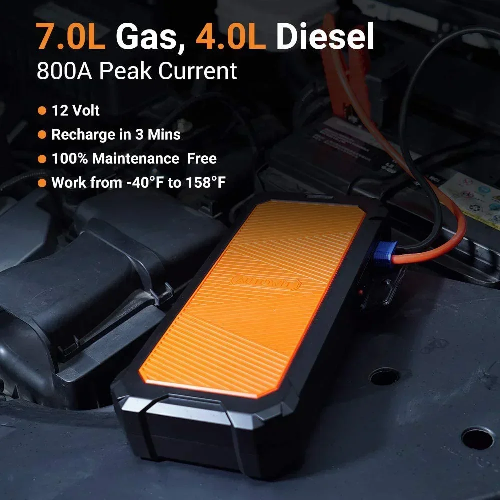 F500 Super Capacitor 12-Volt Battery-Less Portable Jump Starter Up To 7.0L Gas   Car Booster