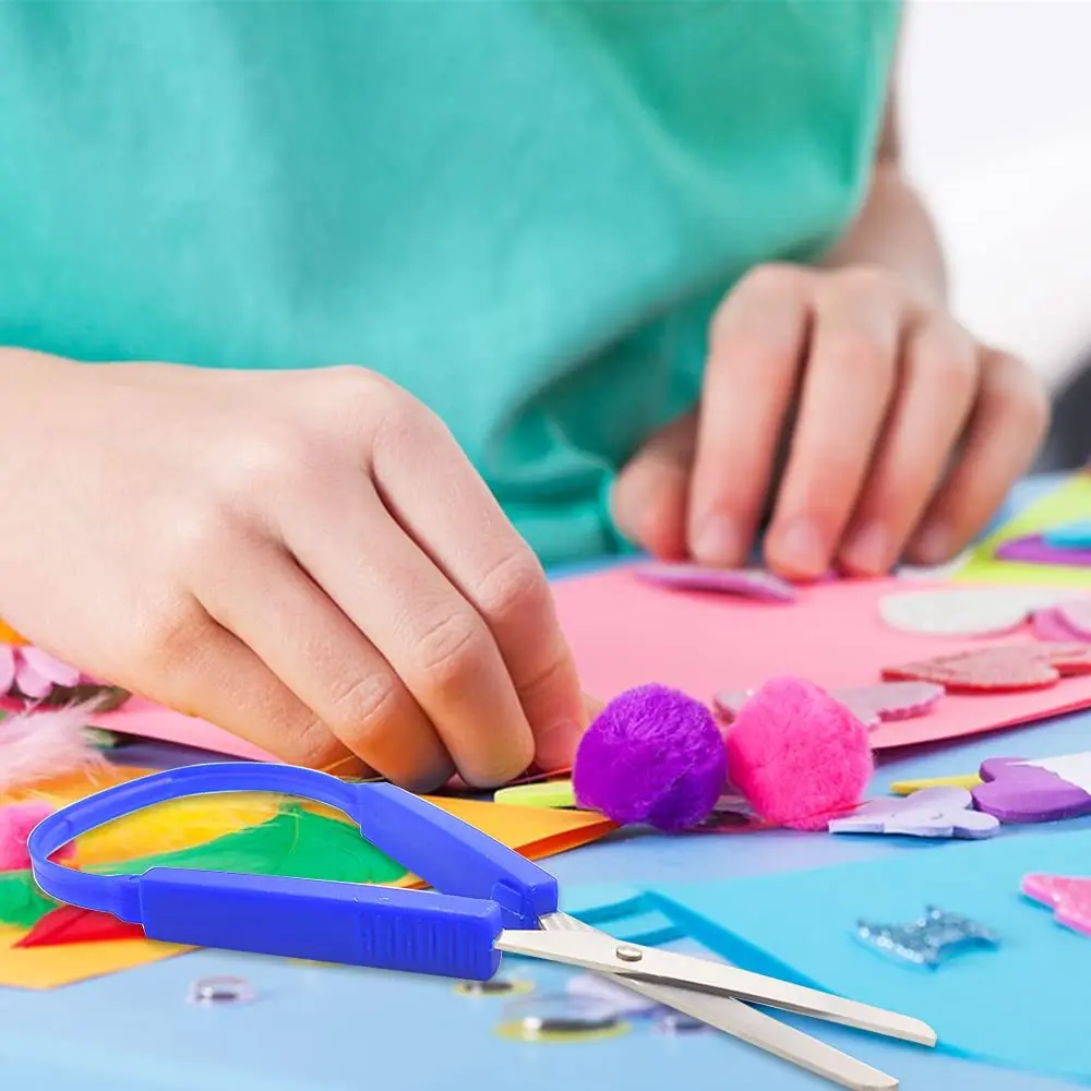 Loop Scissors Grip Scissor Colorful Self-Opening Adaptive Cutting Scissors For Children,Adults,Home,Office,School