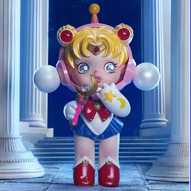 New Genuine 18cm Skullpanda X Sailor Moon Figure Skullpanda Collection Cute Action Figurine Model Pvc Statue Model Gk Toy Gift