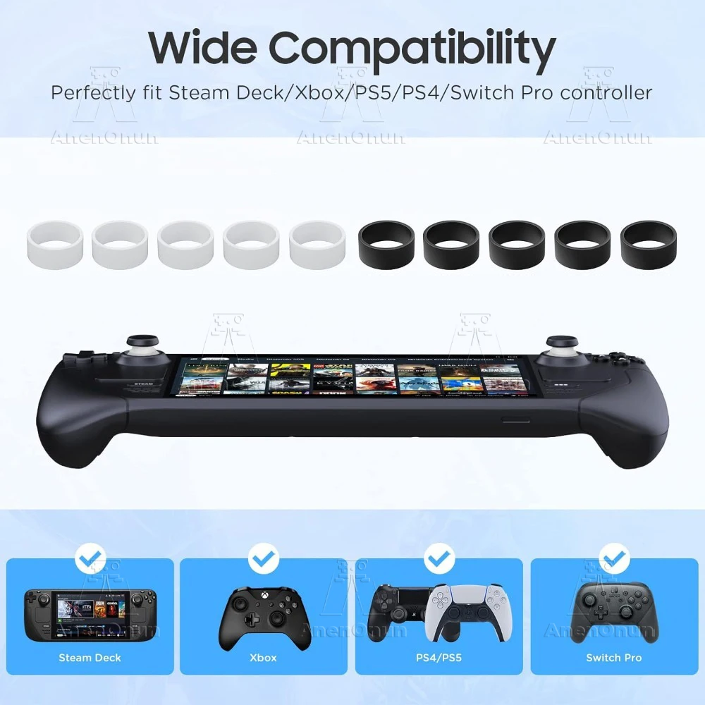 10PCS Controller Joystick Protectors Silicone Gamepad Joystick Protective Ring for PS5,PS4,Switch Pro,Xbox,Steam Deck,ROG Ally