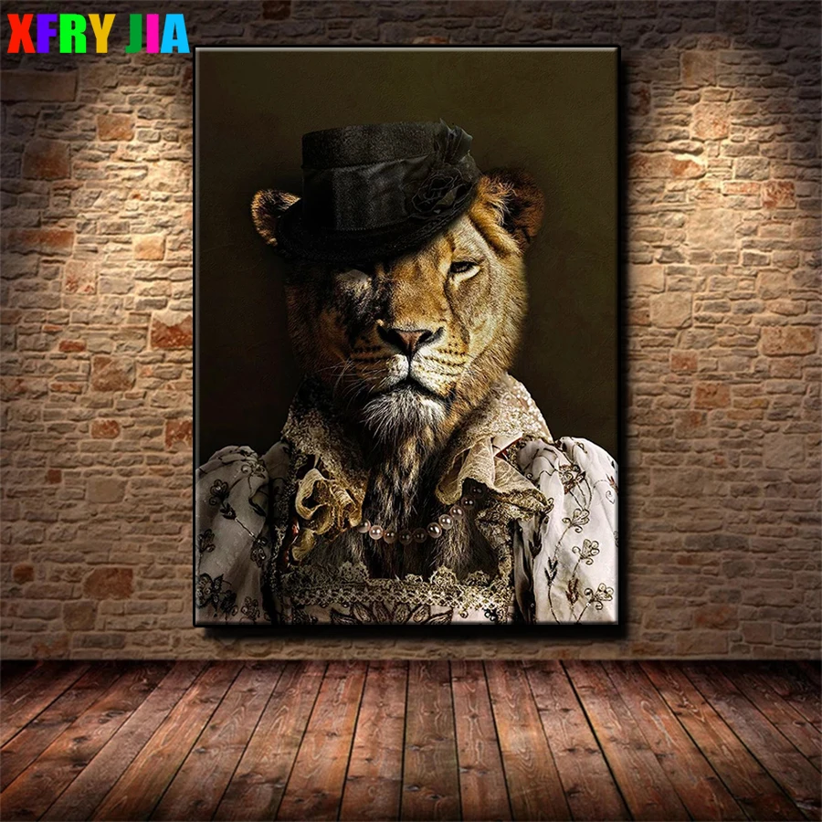 

Алмазная мозаика, винтажная роскошная креативная художественная животное, лев, вышивка крестиком, алмазная живопись, полный декор для дома
