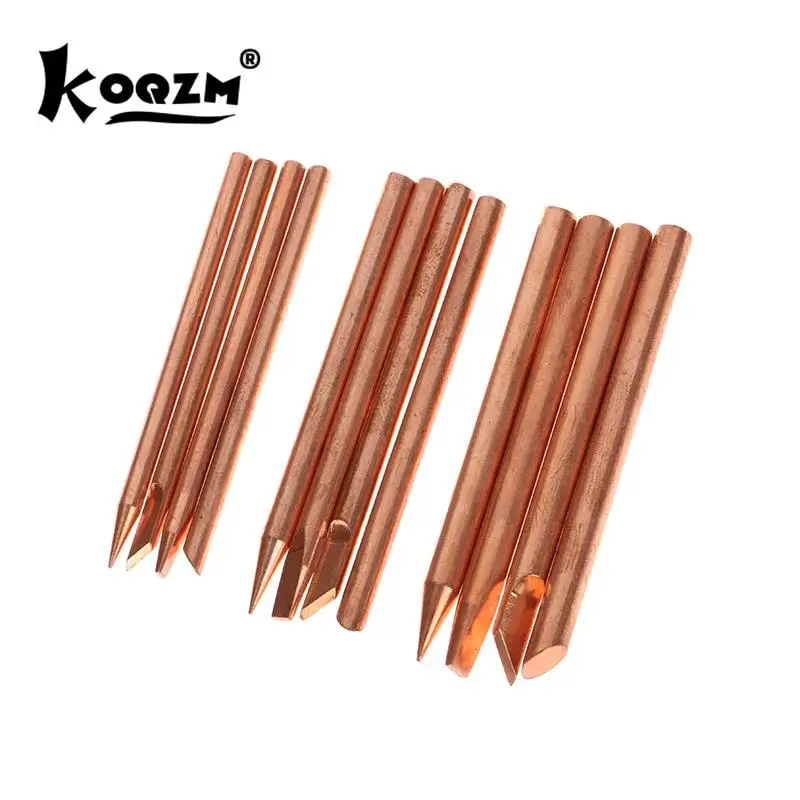 4pcs External Heat Solder Iron Tip B C D K Pure Copper Solder Head 30W 40W 60W Replacement Tip Welder Repair Tools