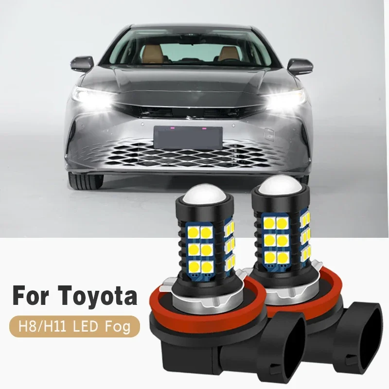 

2 шт. светодиодные лампы автомобиля, передние противотуманные фары 12 В для Toyota CAMRY 2006 2007 2008 2009 2010 2011 2012 2013 2014 2015 2016 2017 аксессуары