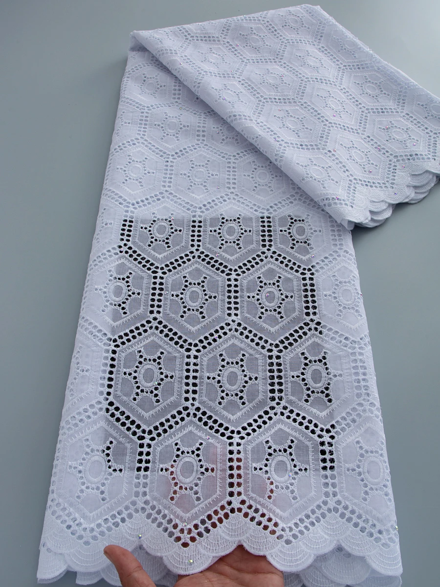 cotton lace fabric for dresses Nigerian Swiss Voile In Switzerland White 2026 African Embroidered Lace Fabric Women Dress 5 Yards FIT About 48.25 from Size:7yr Swiss voile lace [color:NAVY]color:Blue GRWM for a festive