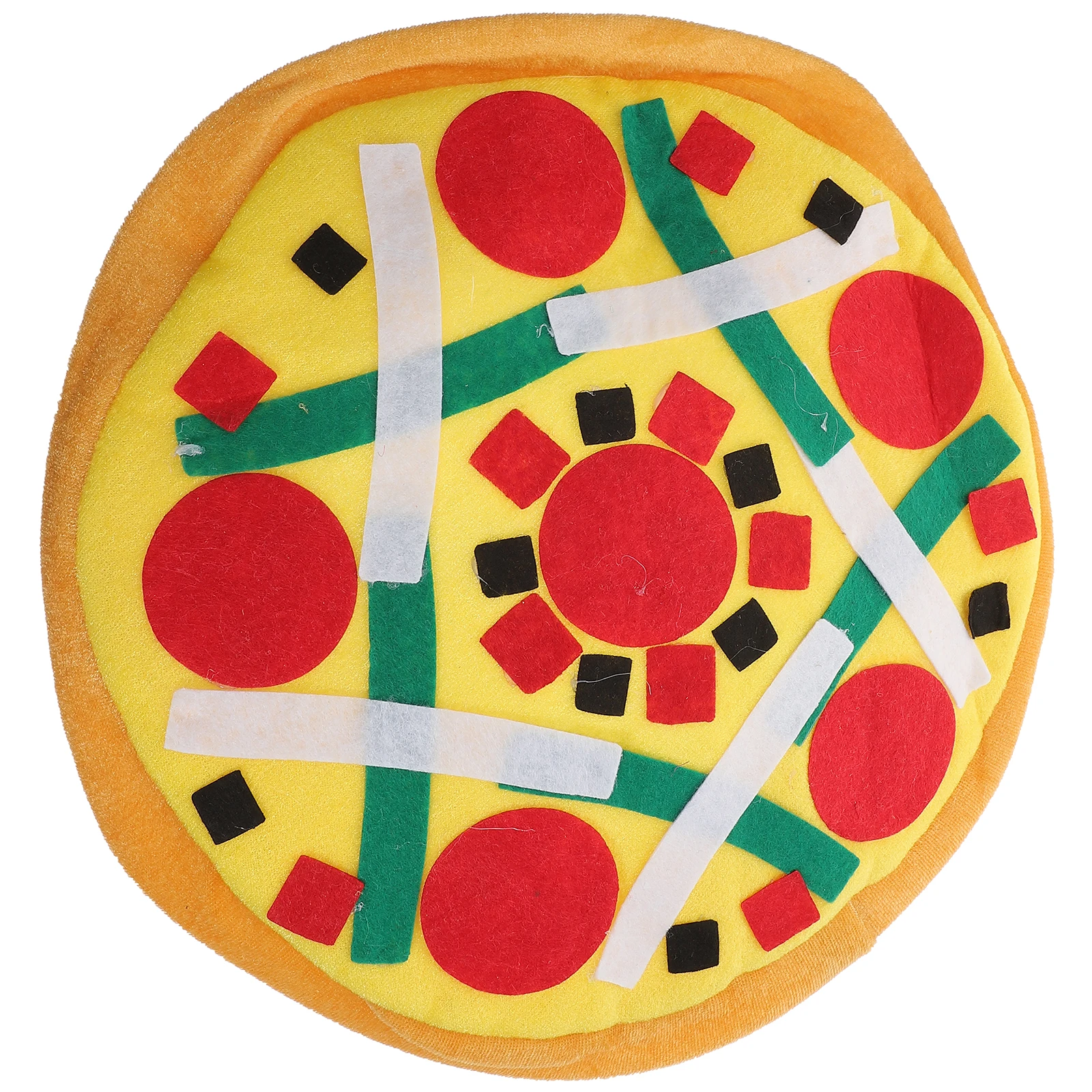 

Funny Pizza Brightly Colored Cloth Hat Costume Accessory Carnival Festival Theme Party Decor Photo Prop