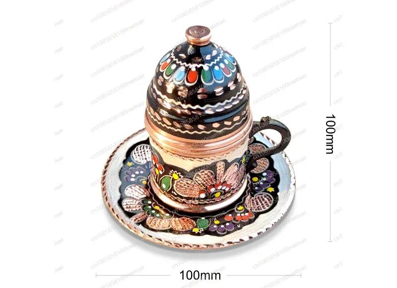 

Copper Pure Handmade Retro Palace High-end European Enamel Color Exquisite Heat Insulation Coffee Cup Gift