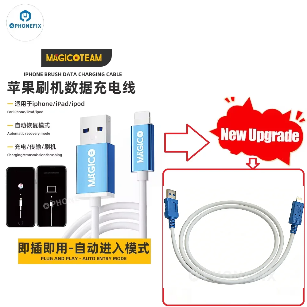 Magico P15 Restore-Easy DFU Cable Type-C  Lightning for IPhone IPAD Quickly Enter Flashing Mode Mainboard Check Serial Number