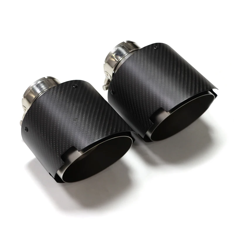 

1 Pcs Carbon Fiber Single Exhaust Tip For Universal Car Exhaust Pipe 130mm Outlet Nozzle 5.12Inch Muffler Tip Exhaust System Tip