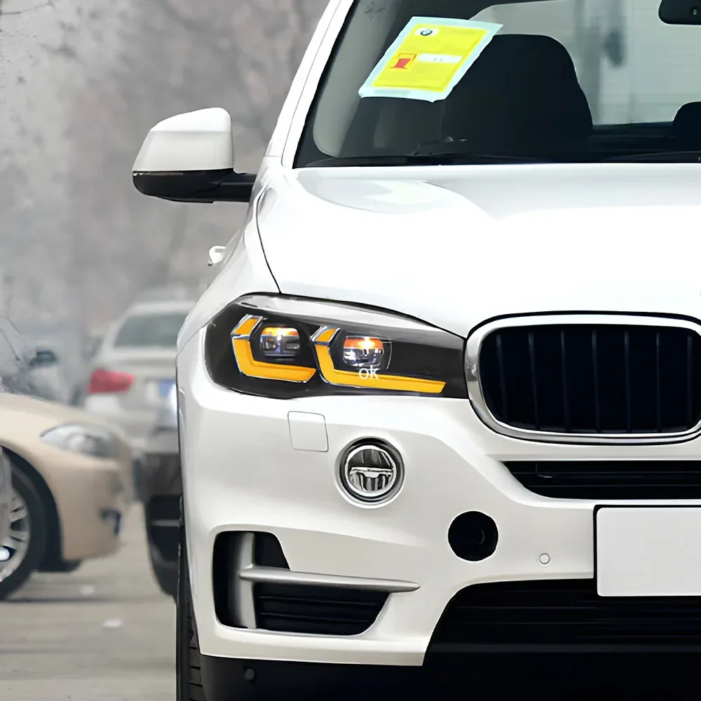 

For BMW X5 28i 35i 50i F15 2014-2018 LED Car Front Lamps Assembly Upgrade Double L DRL Projector Lens Car Tool Accessories