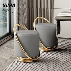 Hall light luxury iron coffee table leisure backrest stool bedroom home comfortable soft bag backrest dressing stool guest
