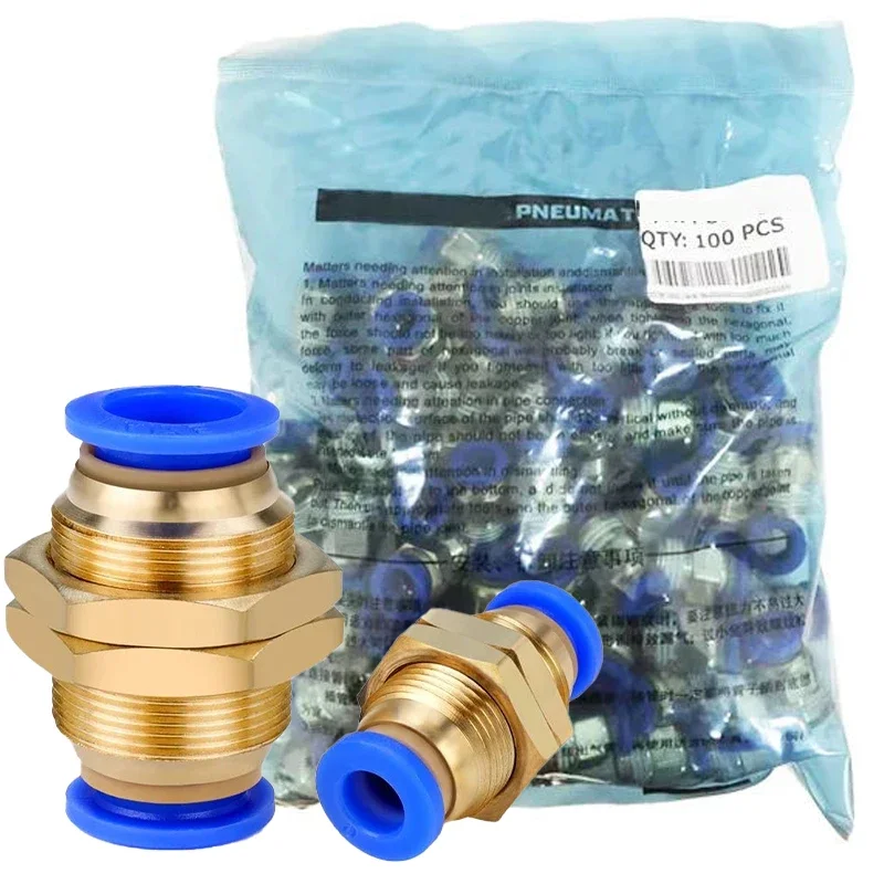 

50/100/500/1000 Pcs Pneumatic Diaphragm Straight Connector Air Pipe Quick Plug Quick Connector Pm4/Pm6/Pm8/Pm 10/Pm12