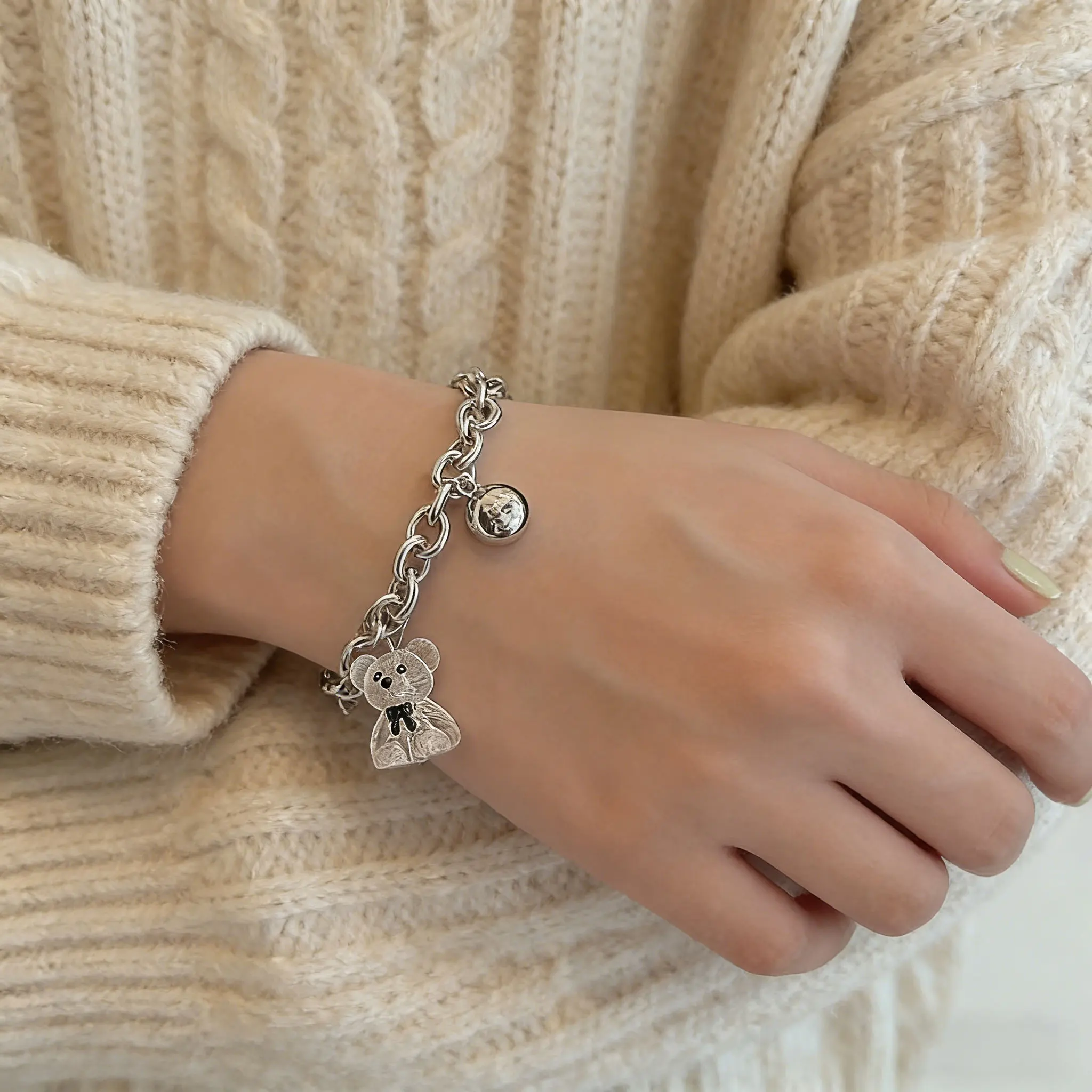 

Cute 3D Transparent Bear Bracelet 1Pc Summer Holiday Fashion Jewelry for Girls Daily Wear