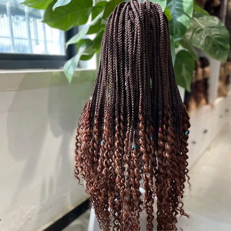 Full Lace Crochet Hair dreadlocks Headgear Triple Braid Wig BoxBraid Wig